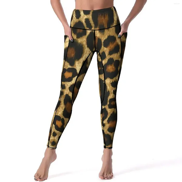 Pantalons de yoga léopard de leggings pour femmes
