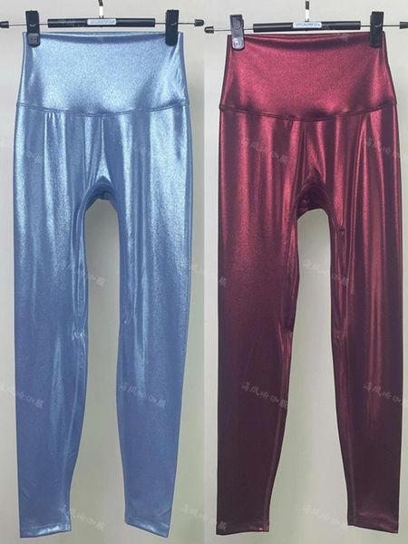 Leggings pour femmes, pantalon de sport fin, brillant, slim, taille haute, élastique, crayon, été, printemps