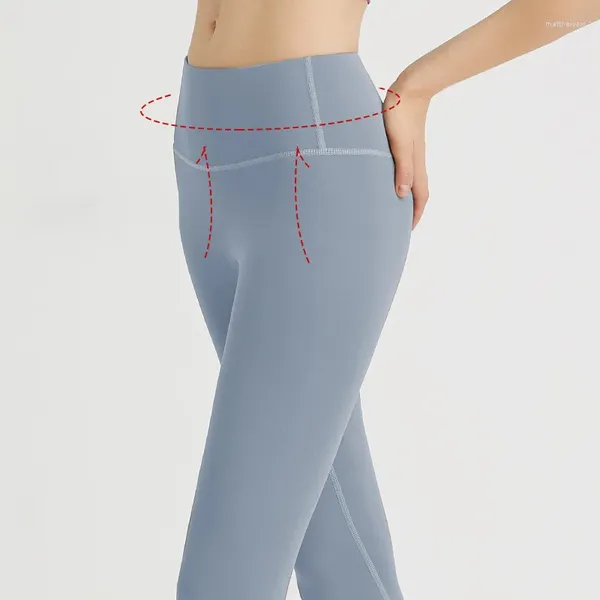 Leggings pour femmes T-line-libre belles fesses femme taille haute hanche élastique nu sans couture course fitness yoga pantalon