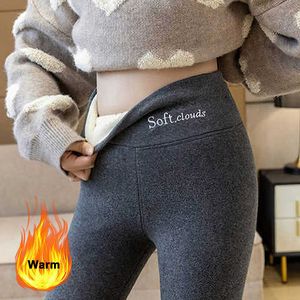 Dames leggings thermische lambwool leggings vrouwen winter dikker fleece gevoerde beenwarmers hight taille magere fitness leggins zachte trainings panty's t221014