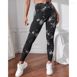 Leggings de mujer Tie Dye Femenino High Elastic sin costuras sin costuras Bulift Bulift Sexy Fitness Pants Knit Slim Gym Running Yoga