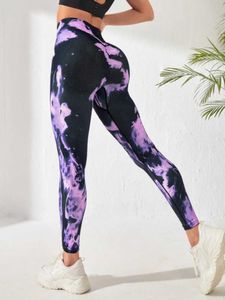 Leggings pour femmes Tie Dye Leggings sans couture Pantalons de fitness à taille haute