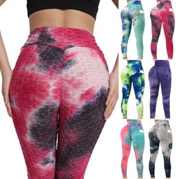 Leggings pour femmes cravate mourant sans couture taille haute femmes pantalons course vêtements d'entraînement hanche levage exercice Fitness colorant