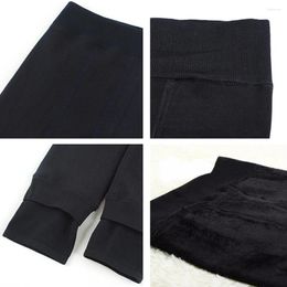 Leggings voor dames winter rekbaar warme thermische broek polaire panty sok bont gevoerde fluweel panty skin effect wol