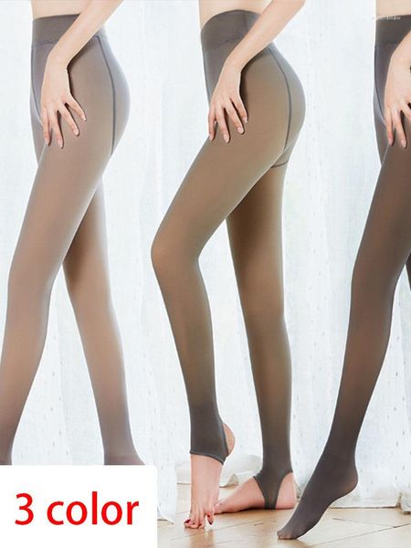Leggings Femmes Hiver Serré Femmes Taille Haute Collants Plus Velours Élasticité Chaude Bas Translucides Push Up Slim Leggins