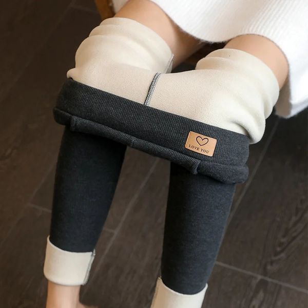 Leggings de mujer Legging cálido de invierno Pantalones gruesos de terciopelo de cintura alta delgados Leggins usados al aire libre 231214