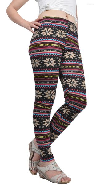 Leggings femme hiver femmes noël polaire doublé motif flocon de neige maigre Pushu Up épaissir chaud Legging pantalon vêtements