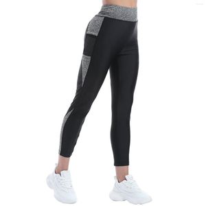 Leggings pour femmes collants de Sport décontractés pour femmes taille haute pantalons de Yoga de gymnastique élastiques filles Patchwork maille course entraînement Long