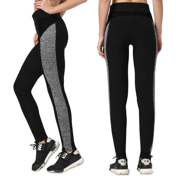 Leggings femme femmes noir gris Patchwork Fitness séchage rapide exercice taille haute énergie pantalon pantalon Ropa Mujer