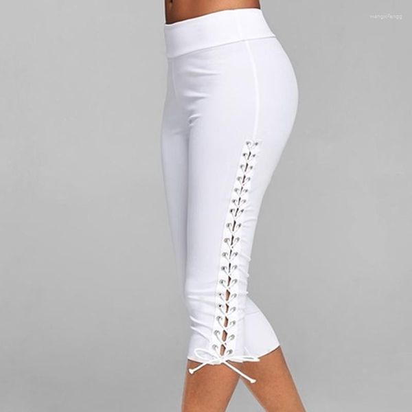 Leggings femme taille haute pantalon court pantalon bandage élastique sans couture Gym Fitness