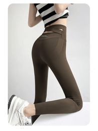 Women's Leggings Women Shark Skin Leggings Outwear Spring herfst Cross High Taille Booty tillen seks strakke slanke yogabroek vrouwelijke kleding S075 230505