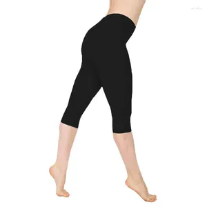 Leggings féminins femmes courte solide élasticité active dance cyclisme pantalon sportif dames entraîneurs de fitness pantalon