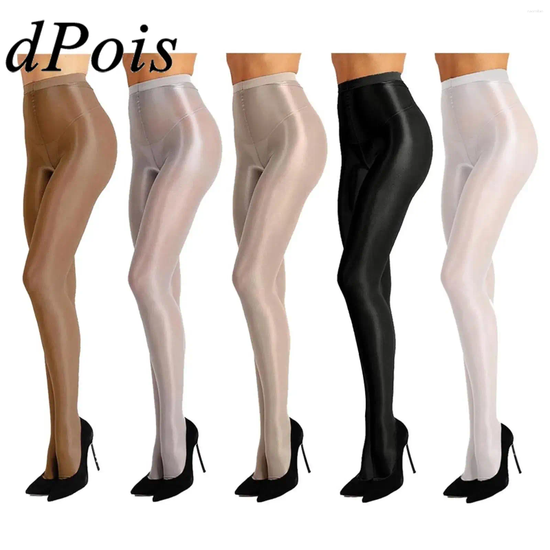 Women's Leggings Women Tummy Control Ultra Shimmery Stretchy 70D Thickness Shiny Nightclub Rave Sexy Pantyhose Performance Dance Tights