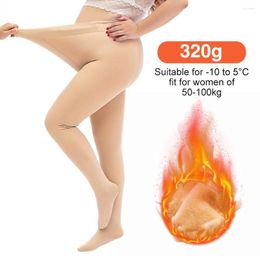 Leggings pour femmes femmes hiver doux 220g 320g collants doublés en polaire à pieds minces élastiques taille haute collants chauds applicables 50-100kg filles