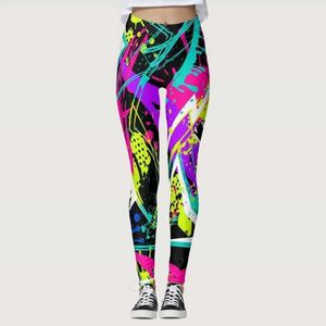 Leggings pour femmes femmes nouveaux graffitis graffiti leggings hauts taies extensible fitness sport pantalon de gym