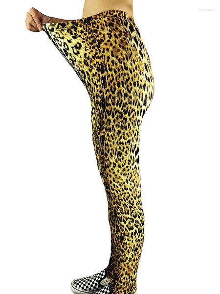 Leggings de mujer Yrrety Leopard Classic Impreso Molcadas de cintura alta Pantalones de fitness elásticos suaves Pushup Drop