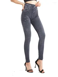 Leggings pour femmes Ysdnchi Solid Casual Sports Yoga Surdimensionné Élastique Taille Haute Doux Pantalon de fond confortable pour l'usure externe