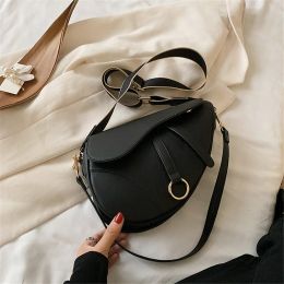 Dames vrije tijd zadel schoudertassen avondtassen pu effen kleur diagonaal mode gemakkelijk bijpassende damesontwerpers handtassen
