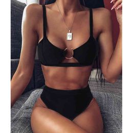 Maillot de bain imprimé léopard pour femmes, taille haute, micro, bikini, rembourré, push-up, sexy, maillot de bain, pour la plage, 2020 x0522
