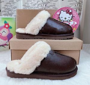 Pantoufles imprimées léopard pour femmes Chaussures Fashion Lady Kids Bottes légères et chaudes pour pantoufles