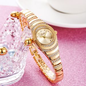 Dameslicht luxe retro-stijl diamanten hoge verschijning horizontale armband quartz waterdicht horloge