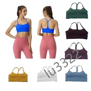 Lingerie voor dames mode yoga bra lu-089 flow y sport dames uitlijnen tank energie workout vest crop tops ademende gevoerde gym runnen push up lingerie ondergoed