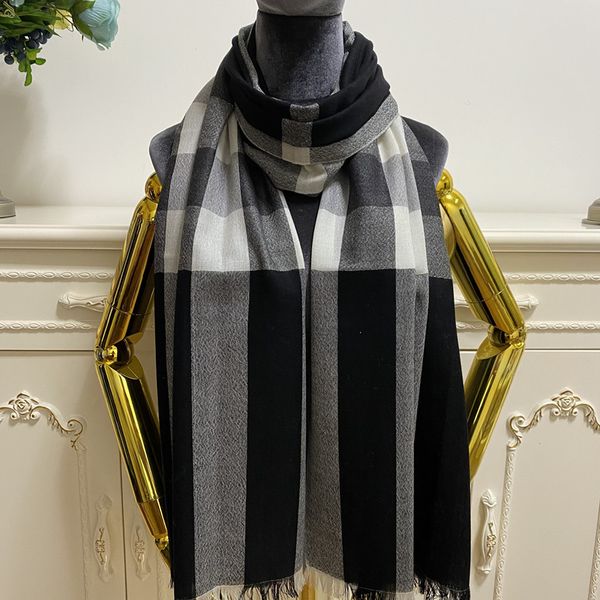 Bufanda larga para mujer de buena calidad 50% lana 50% material de Cachemira fina y suave Mantón cálido de moda tamaño 200cm- 70cm