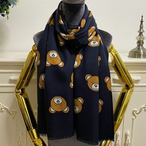 Dames lange sjaalsjaal pashmina 100% wollen materiaal zachte en warme ptint letters beren patroongrootte 180 cm -65 cm