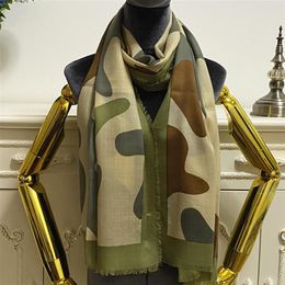 Écharpe longue femme châle pashmina bonne qualité 100% cachemire imprimé motif camouflage taille 180cm -65cm272S