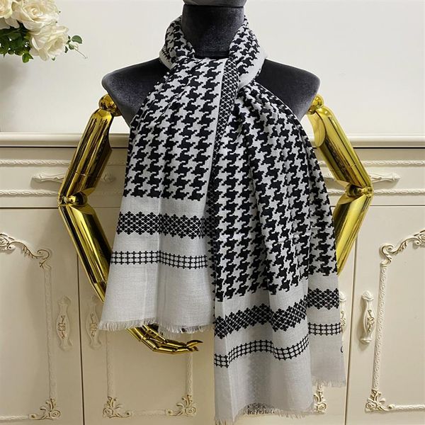Bufandas largas para mujer bufanda 100% material de cachemira fina y suave estampado de letras en gris tamaño patten 190cm -100cm296i
