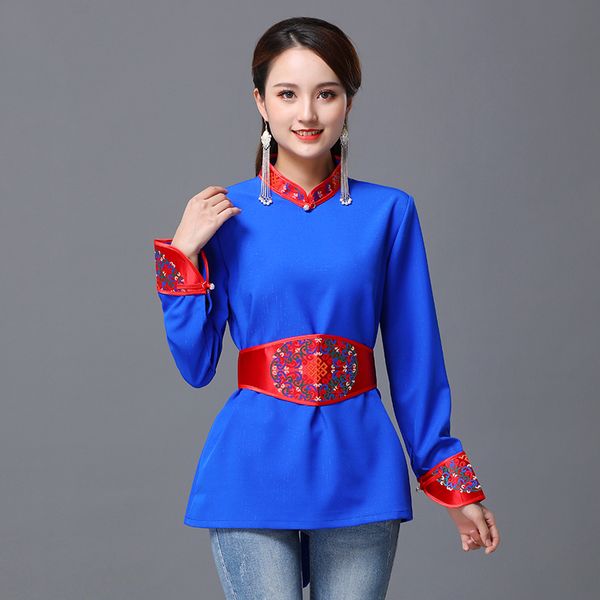 Costume Tang à manches longues pour femme Top traditionnel Asie vêtements mongols vintage ethnique Vêtements Printemps Automne Soie élégant costume oriental