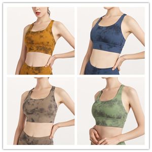Dames longline strappy sport tie-dye bh's voor dames Wire Padded Yoga Bras Cropped Tank Tops278H