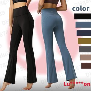 Dames Lu Lulemen Align-broek met hoge taille Sport Yoga Strakke Bell-bottoms Merk Lu-officieel High-end Replica lemen -officieel