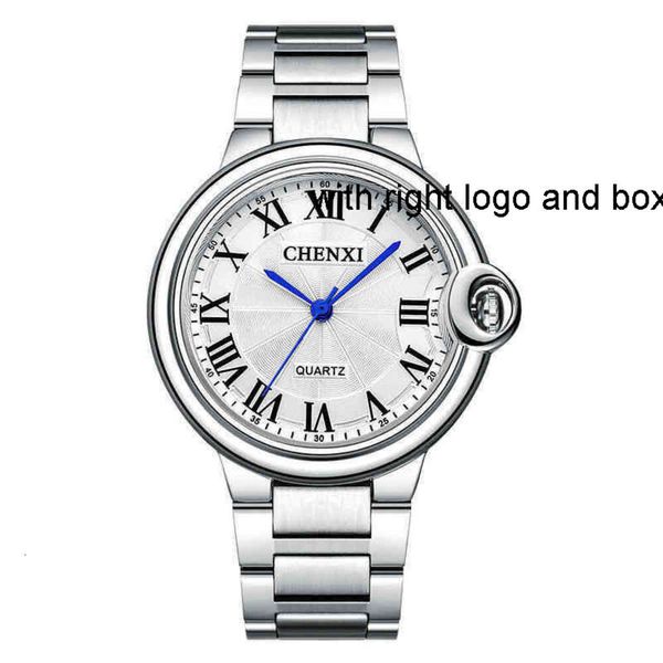 Reloj de pulsera Ballon de lujo para mujer Bleu hombres mujeres globo azul cara blanca cinturón de acero plateado par atmósfera impermeable cuarzo Q1nb
