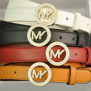 Ceinture de luxe en cuir véritable pour femmes, boucle délicate et lisse, 2.4cm de large, 4 couleurs en option