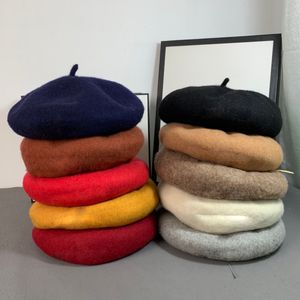 Berets Damesontwerper Fashion herfst en winterwol Fleece Letter Drukhoed