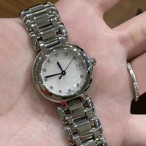 Luxury merkwork voor dames met diamanten tijd mark wijs 30 mm kwarts L296 Movement L81104876 Sapphire Glass Mirror Finish Steel Watch Band voor meisjes verjaardagscadeau