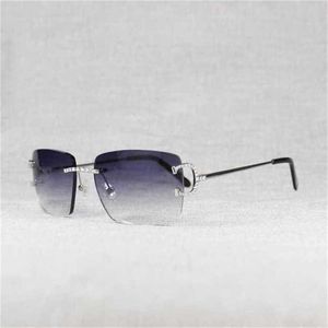 Luxury ontwerper Rhinestone Draadloze randloze ovale mannen stenen metalen frame vierkante tinten voor vrouwen zomerclub oculos bril