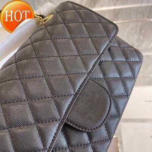 Bolsos de hombro de diseñador de lujo para mujer Bolso sesgado de grano de caviar clásico de moda Textura Cadena de oro de cuero real Bolso bandolera de un solo hombro Ventas directas de fábrica