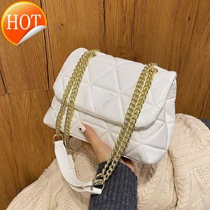 Luxe ontwerpers van dames merk schoudertas 2023 Nieuwe mode textuur gouden riem keten messenger tas multifunctionele draagbare crossbody tassen fabrieks directe verkoop