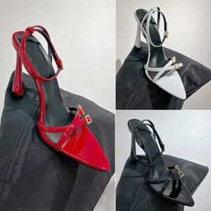 Femmes Chaussures Habillées Talons Hauts Designer Luxe Cuir Verni Noir Rouge Blanc Mode Formel Sexy Soirée Cocktail Mariage Carrière Pointu Talon Aiguille Sandales 11cm