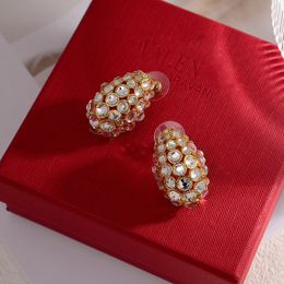 Women's Luxury Earrings VAL New Product Diamond Set Fashion Earrings Designer Jewelry Plated 18k Gold Earrings High Quality Gift.