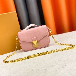 Bolso de cuero genuino de lujo para mujer Micro Metis M81267 Pochette Bolso de cadena Louis Embrague Monederos de diseñador Asa superior Hombro para hombre Tote Crossbody Bolsas de bloqueo