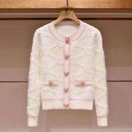 Dames luxe vesten met lange mouwen merk zachte truien warm gebreid Designer lente herfst bedrukt volledige Letter G-stijl trui roze kleur trui
