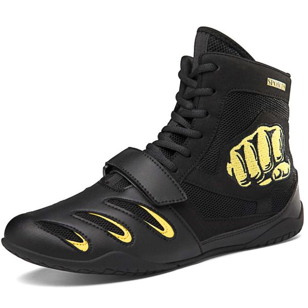 Chaussures de boxe professionnelles pour hommes et femmes, chaussures de lutte, baskets de combat pour jeunes