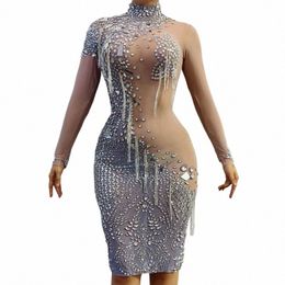 Mesh Rhinestes Dr Sexy Party Glands Dr Stage Festival Outfit Bar Discothèque Dj DS Gogo Dance Costume XS6497 b1kJ #