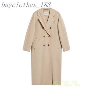 Midden-lengte trench jas voor dames Maxmaras Wol Blend Coat Italiaans merk Women's Luxury Coat Hoge kwaliteit Cashmere Coat RHTB