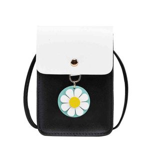 Téléphone portable pour femmes portefeuille zéro fleur coréenne sac à bandoulière mode simple sac diagonal petit sac 068