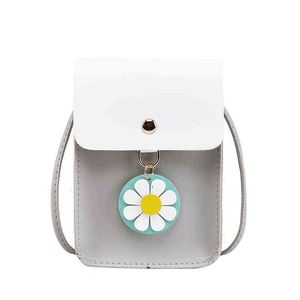 Portefeuille zéro pour téléphone portable pour femmes, sac à bandoulière à fleurs coréennes, mode simple diagonale, petit sac 000 005