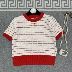 Nouvelle conception de lampe de conception Bloc de couleur creux de tricot à manches courtes à manches courtes Smlxl